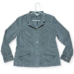 L.L. Bean Wm’s Kennebec Button Corduroy Cargo Jacket In Sage Green Sz Medium